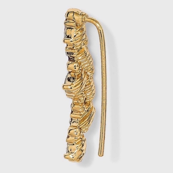 Sugarfix by BaubleBar Gold Tone Rhinestone Crystal Cluster Climber Drop Earrings - Picture 3 of 6